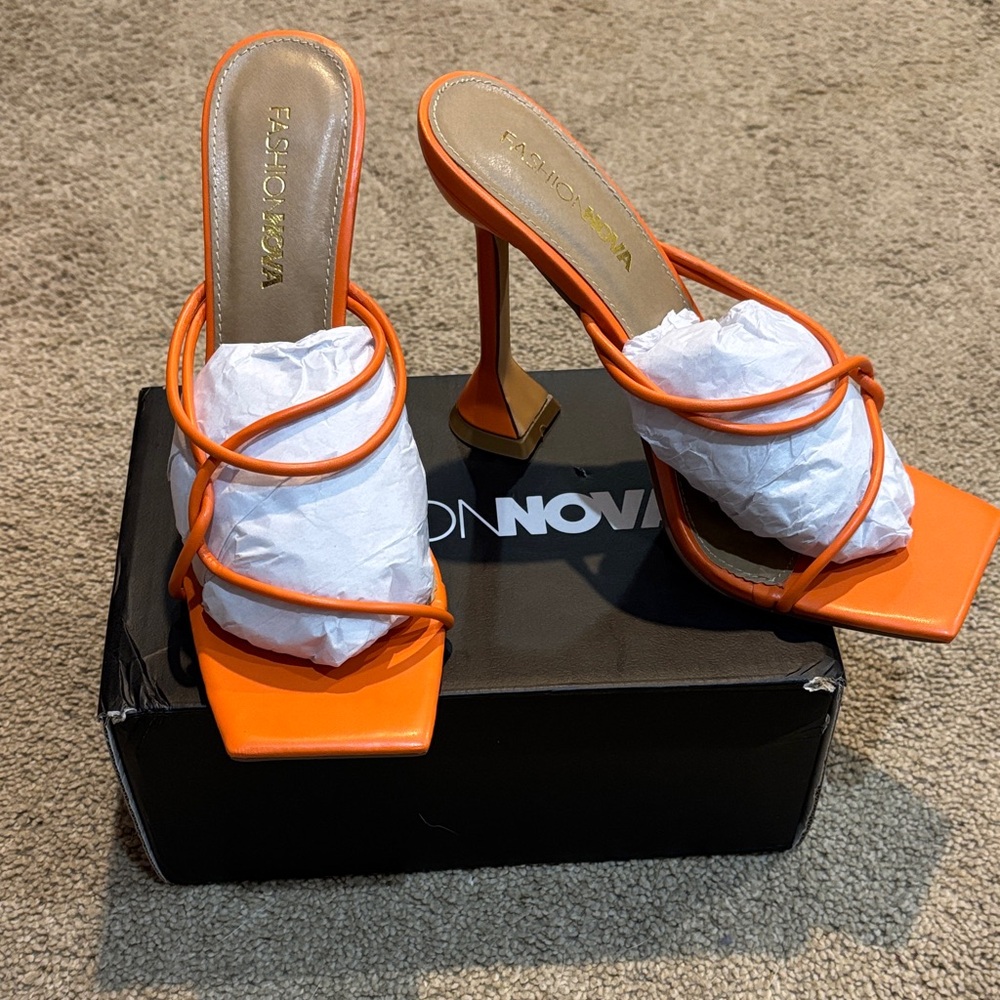 Fashion Nova Bold Orange Heels